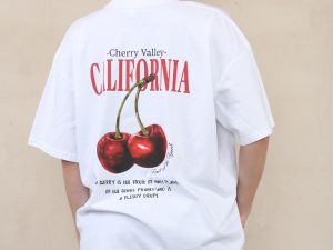 220GSM Oversize T-Shirt In California Cherry Print