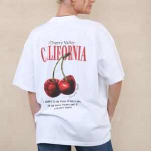 220GSM Oversize T-Shirt In California Cherry Print