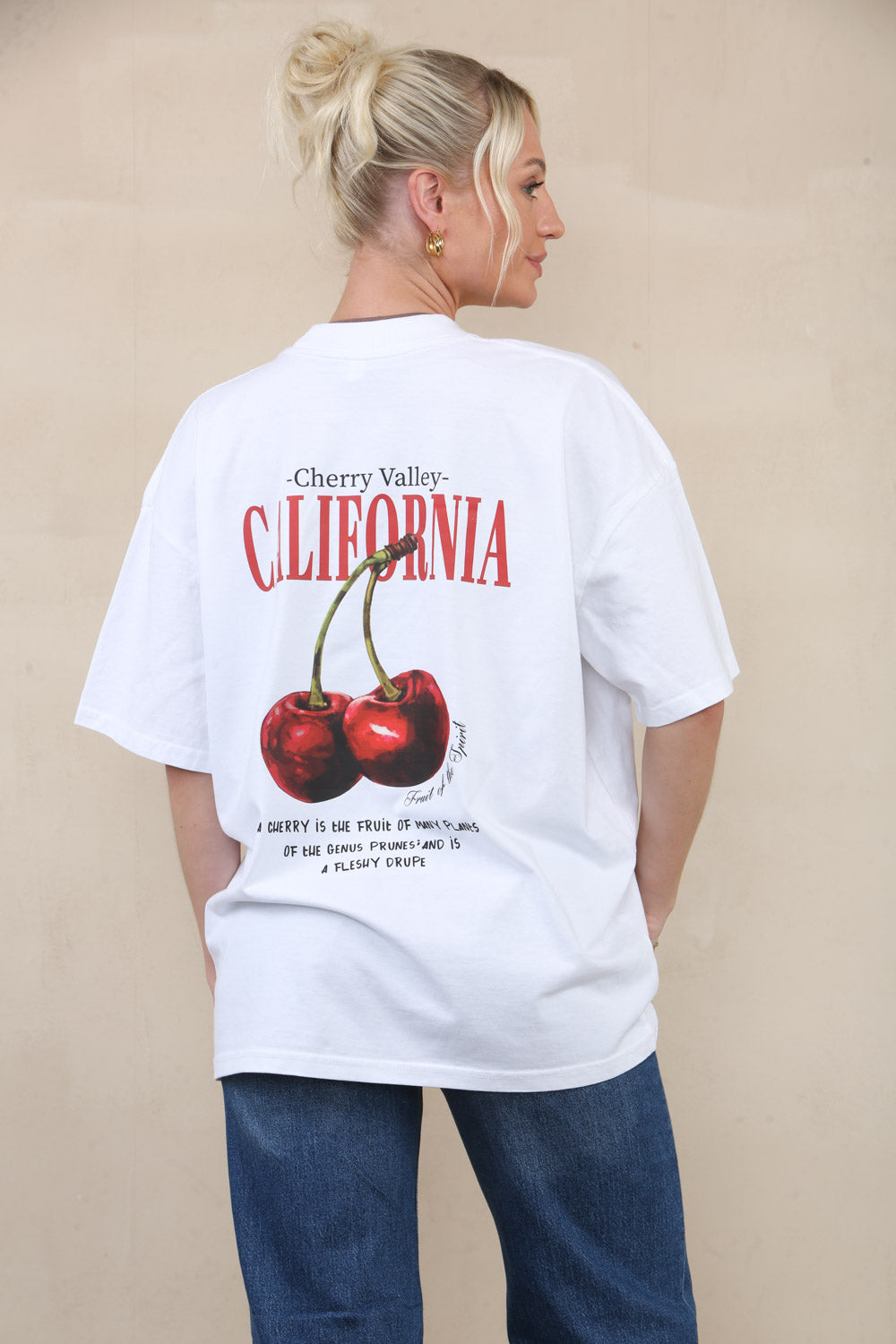 220GSM Oversize T-Shirt In California Cherry Print