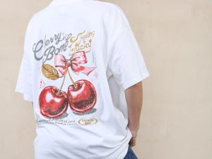 220GSM Oversize T-Shirt In Cherry Bomb Print