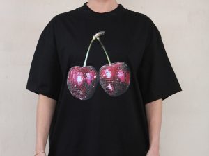220GSM Oversize T-Shirt In Disco Cherry Print