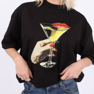 220GSM Oversize T-Shirt in Martini Kiss Print