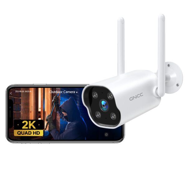 GNCC 2K Security Camera Outdoor with Detection Alarm, 2.4G WiFi, Motion Detection, Night Vision. - Image 3