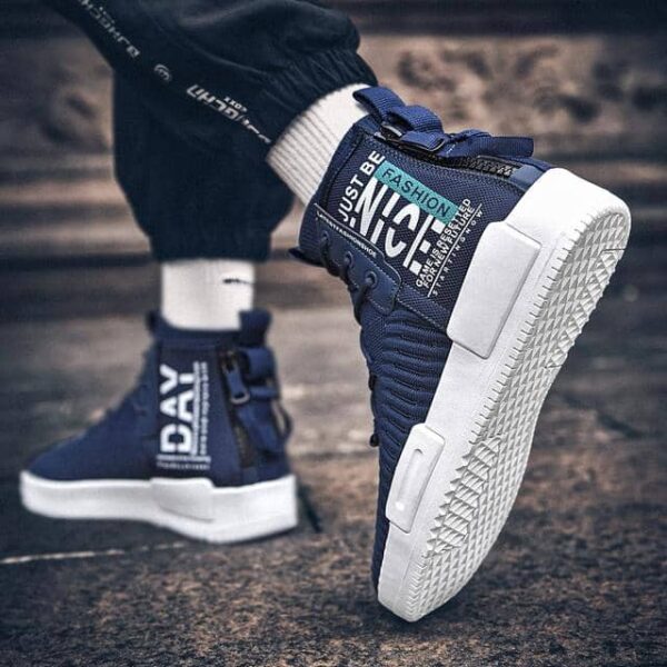 Fushiton Mens High Top Trainers Fashion Sneakers - Image 2