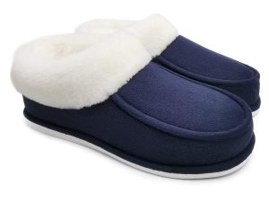 Ofoot Womens Winter Faux Suede Plush Moccasins Slippers