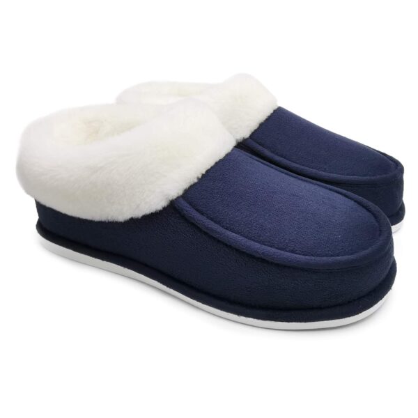 Ofoot Womens Winter Faux Suede Plush Moccasins Slippers