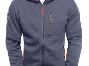 VANVENE Mens Zipped Fleece Pullover Hooded Sweatshirt Jacket
