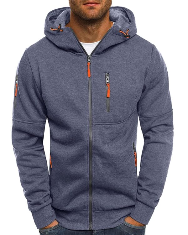 VANVENE Mens Zipped Fleece Pullover Hooded Sweatshirt Jacket