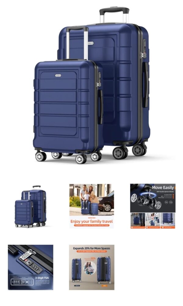 SHOWKOO 2 piece Travel Suitcase