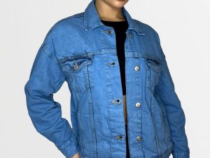 Thick Denim Relaxed Fit Button Jacket - Blue