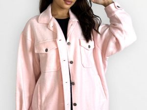Fleeced Large Pocket Plain Shacket