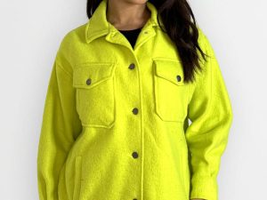 Fleeced Large Pocket Plain Shacket