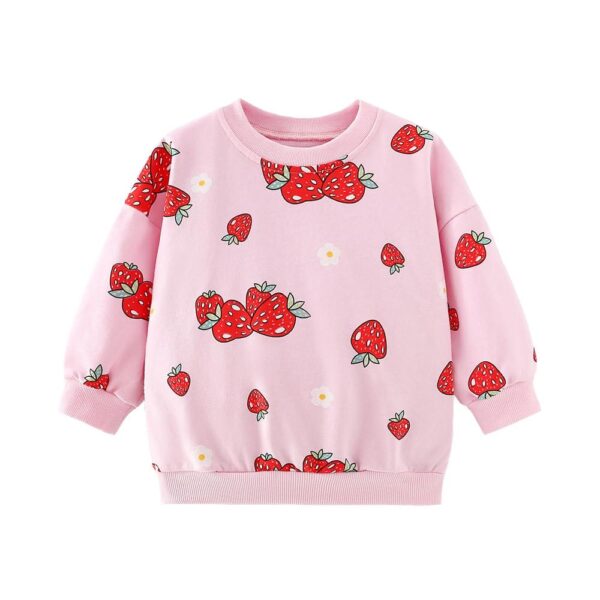 LitBud Strawberry Toddler Crewneck Pullover Sweatshirts for Girls