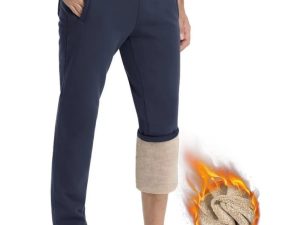 KEFITEVD Mens Winter Fleece Trouser