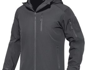 KEFITEVD Men's Winter Softshell Jacket Grey