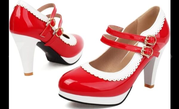 High Heels Bow Platform Round Toe Pumps Leather Summer Sweet Shoe for Women