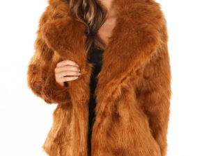 Shaved Faux Fur Coat, Thick Peak Lapels