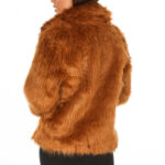 Shaved Faux Fur Coat, Thick Peak Lapels - Image 2