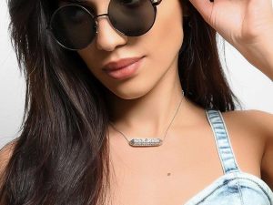 Black Retro Round Aviator Sunglasses