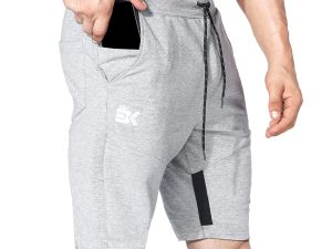 BROKIG Mens Vertex Gym Shorts, Mesh Sports Jogging Shorts Men With Zip Po