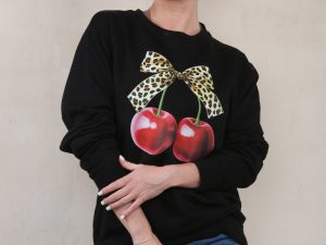 Cherries With Leopard Print Bow Sweatshirt