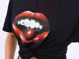 Cherry Lip Printed T Shirt