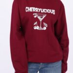 Cherrylicious Sweatshirt In Burgundy (Custom Pack)