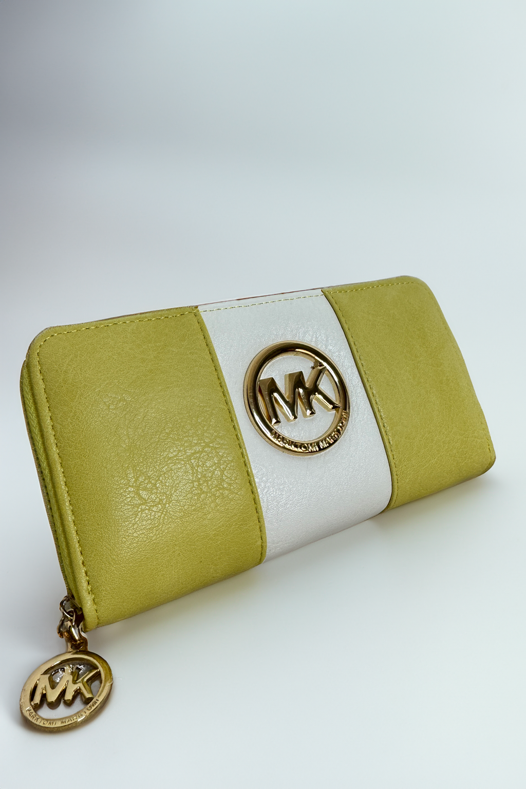 Contrast Colour Block Zip Around Medium Wallet