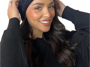 Detachable Faux Fur Pom Pom Knitted Beanie Hat