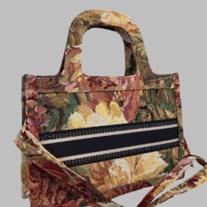 Floral Jacquard Hard Handles Handbag