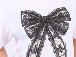 Lace Bow Printed T-Shirt (Custom Packs)
