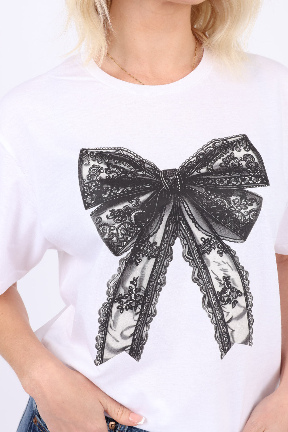 Lace Bow Printed T-Shirt (Custom Packs)