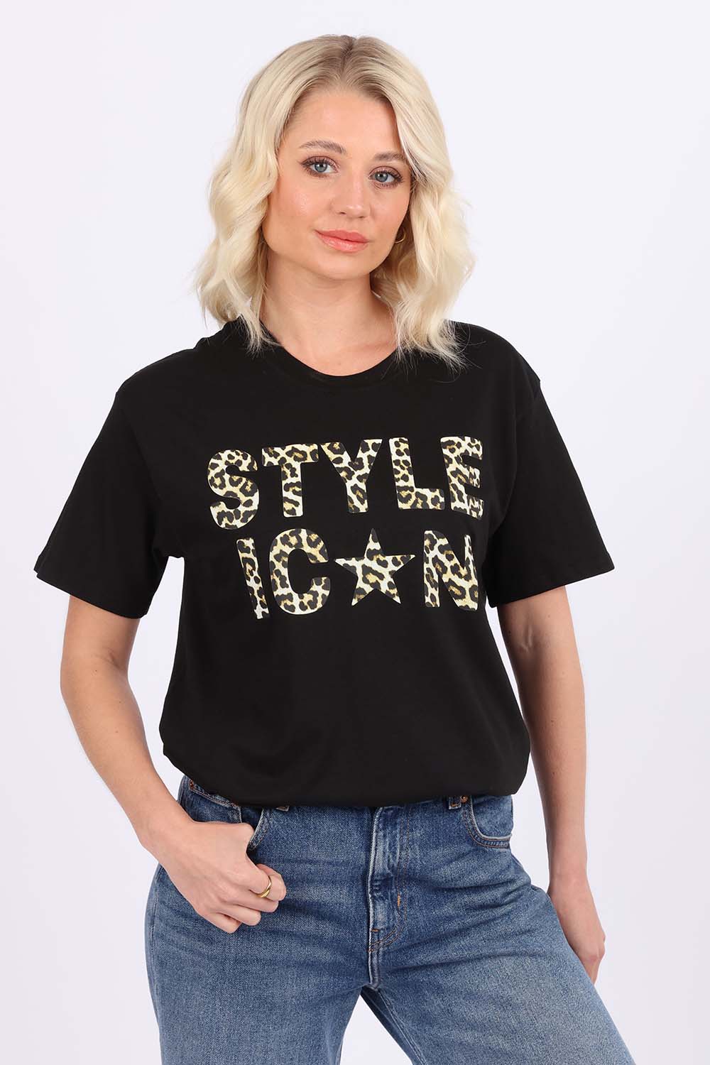 Leopard Style Icon Printed T Shirt (Custom Packs)