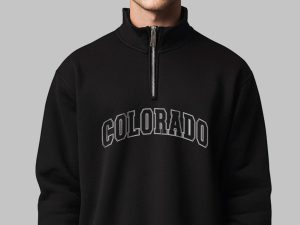 Mens 1/4 Zip Neck Colorado Printed Sweatshirt (Custom Packs)