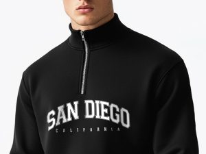Mens 1/4 Zip Neck San Diego California Printed Sweatshirt (Custom Packs)