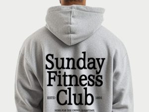 Mens Sunday Fitness Club Printed Oversized Hoodie (Custom Packs)