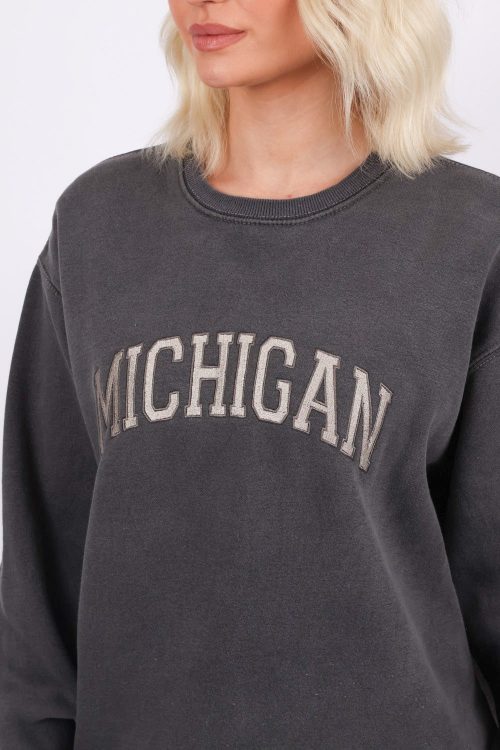 Overdye Embroidered Michigan Sweatshirt