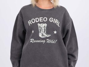 Overdye Sweatshirt In Rodeo Girl Print