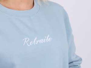 Retraite Front Embroidery & Printed Back Sweatshirt