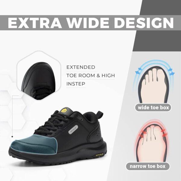 **FitVille Mens Extra Wide Fit Walking Hiking Shoes** - Image 5