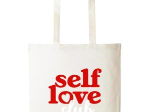 Self Love Club Printed Cotton long handle Canvas Bag (Custom Packs)