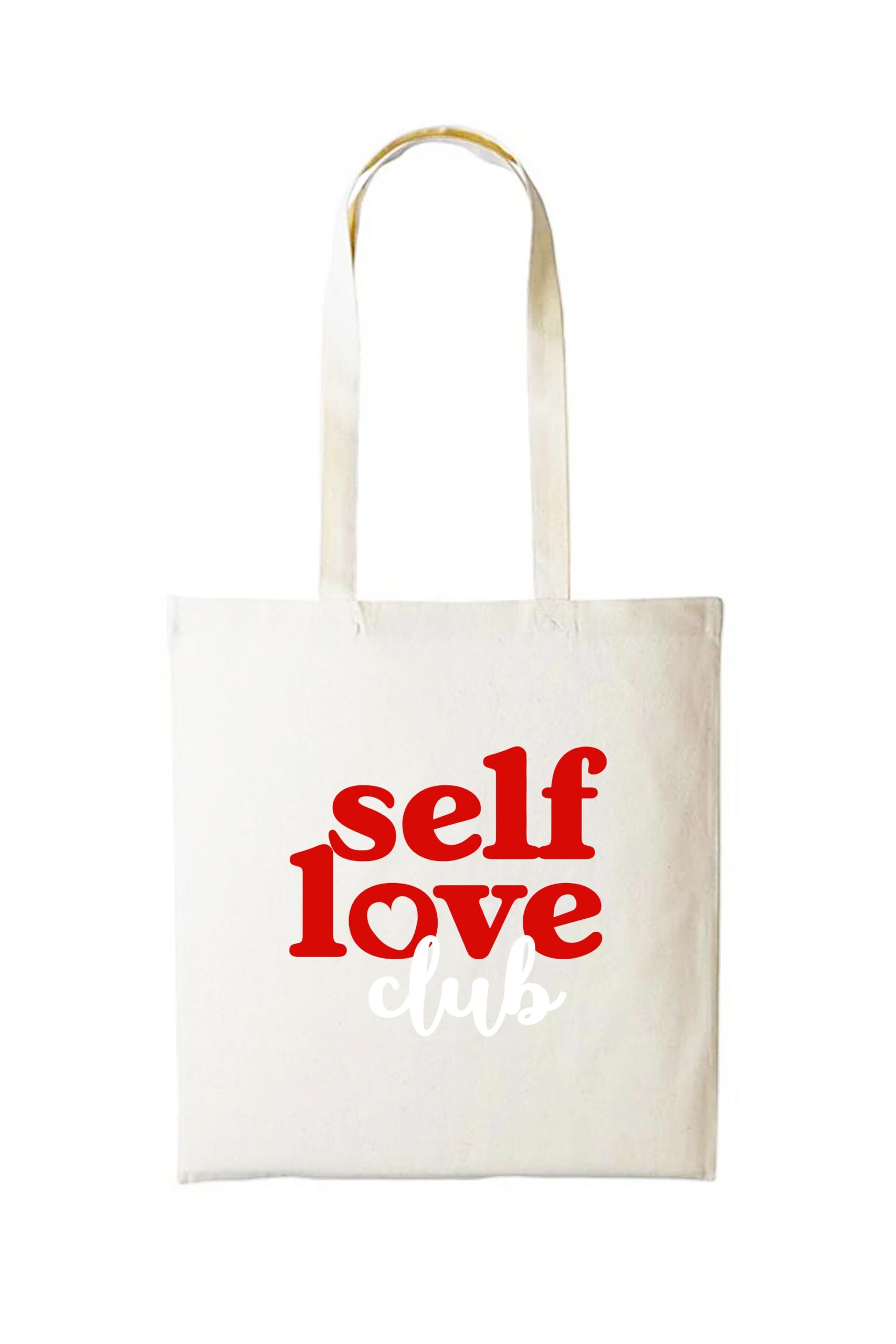 Self Love Club Printed Cotton long handle Canvas Bag (Custom Packs)