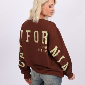 Sleeve-to-Body California Print Sweatshirt