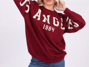 Sleeve-to-Body Los Angeles Print Sweatshirt