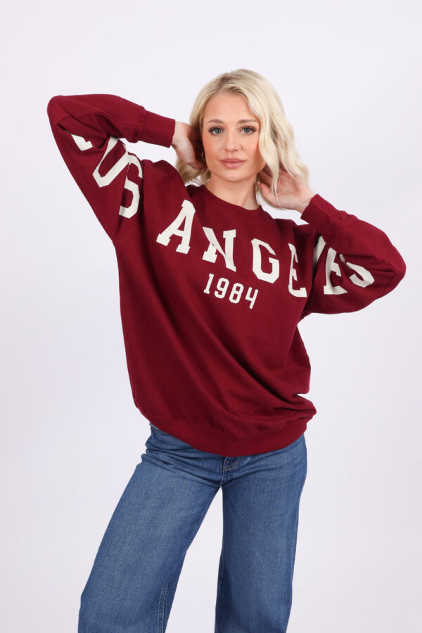 Sleeve-to-Body Los Angeles Print Sweatshirt