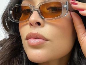 Stylish Oval Transparent Frame Sunglasses