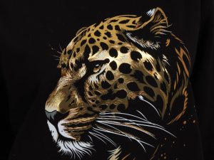 Sweatshirt in Leopard Gold Foil Print