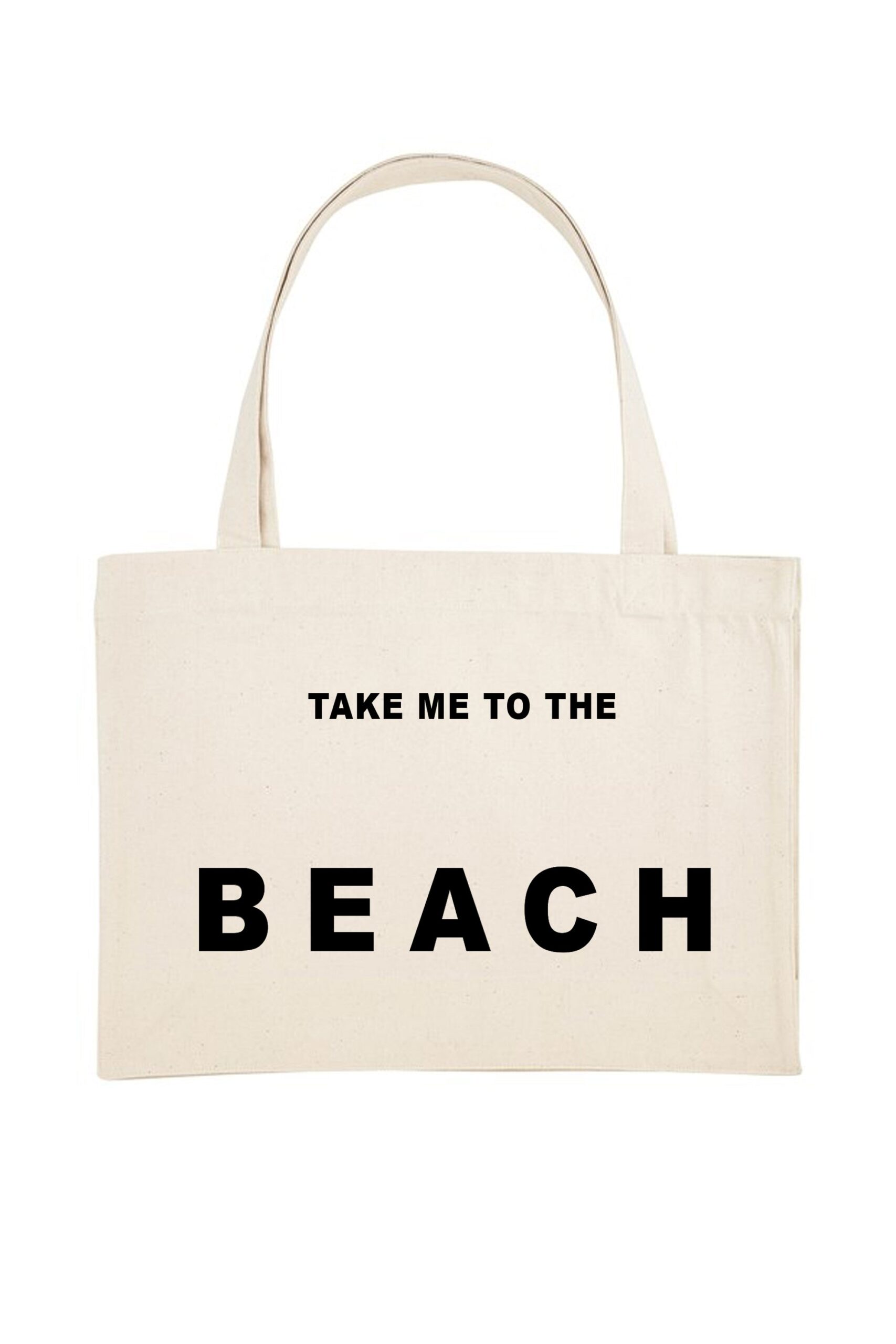 Take me to the beach Printed Woven Shopping Tote Bag (Custom Packs)