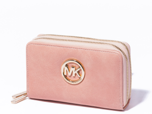 Vegan Leather All Around Zip Double Compartment Small Wallet Purse
