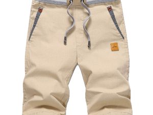 ZOXOZ Mens Shorts Summer Casual Shorts Cotton With Pockets Elastic Waist
